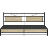 Metalni Kovinski posteljni okvir brez vzmetnice sonoma hrast 193x203 cm, (21829379) | Shoptok.si