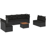 The Living Store Vrtna sedežna garnitura 9-delna z blazinami črn poli ratan - Vrtna Sedežna Garniture, (21460384) | Shoptok.si