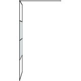 Pregrada za tuš crna 90 x 195 cm s napola mutnim staklom ESG | shoptok.hr