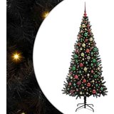 vidaXL Božično drevo med 300 LED z stojalom Črna 180 cm PVC | Shoptok.si