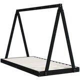  Otroški posteljni okvir črn 90x190 cm trdna borovina, (20787658) | Shoptok.si