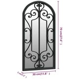  Ogledalo crno 70 x 30 cm željezno za unutarnju upotrebu | shoptok.hr