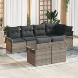 vidaXL set od 7 komada vrtnih kauča s jastučićima siva poly ratan | shoptok.hr