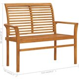  Klop z antracitno blazino 112 cm trdna tikovina | Shoptok.si