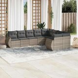 vidaXL 9-dijelni set vrtnih sofa od poliratana s jastucima svjetlosivi | shoptok.hr