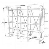 Hanah home ML4 A Polica za knjige 219,6x180x34cm, Smeđa | Eponuda.ba