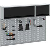  5-delna omara za orodje in set pegboard na steni, črna kovina, (22048518) | Shoptok.si