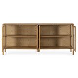 MOME Vitrina v hrastovem dekorju v naravni barvi 180x80x40 cm Ceci – | Shoptok.si