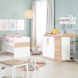 Roba Bela/v naravni barvi otroška komoda v hrastovem dekorju s previjalnim pultom 118x103x79 cm Lion – | Shoptok.si