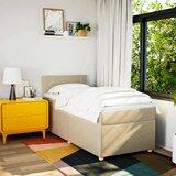 vidaXL Krevet s oprugama i madracem krem 100 x 200 cm od tkanine | shoptok.hr