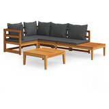 The Living Store Vrtna sedežna garnitura 4-delna s temno sivimi blazinami - Vrtna Sedežna Garnitura, (21421582) | Shoptok.si