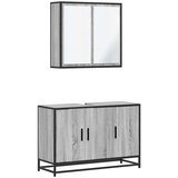 vidaXL 2-dijelni set kupaonskog namještaja siva boja hrasta drveni | shoptok.hr