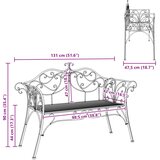  Vrtna klupa 2-Broj sjedala 130 x 47 x 90 cm Čelik Srebrno Siva | shoptok.hr
