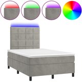  box spring s madracem LED svjetlosivi 120x200 cm baršun | shoptok.hr
