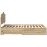  Krevetna konstrukcija s ladicama Sonoma hrast 120 x 200 cm Smeđa 206 x 123 x 100 cm | shoptok.hr