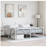 vidaXL Metalni okvir kreveta uzglavlje i podnožje bijeli 193x203 cm Cijene