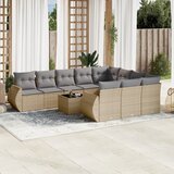 Maison Chic Seti vrtnega pohištva - Vrtna garnitura - Vrtni pohištvo set 11-delna z blazinami bež poli ratan, (21819087) | Shoptok.si
