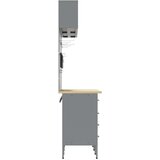  Set s radnim ormarićem i pločom s kukama 10 komada crna MDF i metal | shoptok.hr
