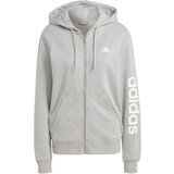 Adidas Sportski gornji dio trenirke 'Essentials Linear French Terry' siva melange / bijela Cijene