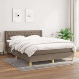  Box spring postelja z vzmetnico taupe 140x190 cm blago Cene
