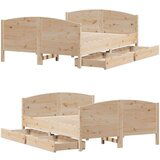 vidaXL Okvir kreveta bez madraca 120 x 190 cm od masivne borovine | shoptok.hr