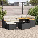  8-dijelni set vrtnih sofa od poliratana s jastucima crni | shoptok.hr