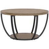  Klub stolić s 2 razine stol za dnevni boravak 80 x 80 x 43 8 cm smeđa/crna | shoptok.hr