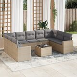 vidaXL 10-dijelni set vrtnih sofa s jastucima bež od poliratana | shoptok.hr