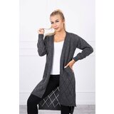 Kesi Sweater with geometric graphite pattern Cene