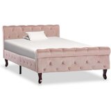vidaXL Posteljni okvir roza žamet 100x200 cm | Shoptok.si