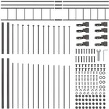 vidaXL Paneli za ograde s vrhom Set od 2 Siva Čelik obložen prahom | shoptok.hr