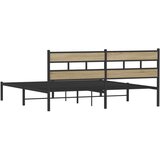 Metalni Kovinski posteljni okvir brez vzmetnice sonoma hrast 200x200 cm, (21611190) | Shoptok.si