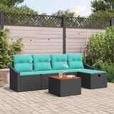  Sjedeća garnitura za vrt 6 kom. Crna poliratan 233 x 117 x 85 cm | Shoptok.si