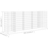  Gabionska sadilica u H-obliku od čelične žice 260 x 40 x 100 cm | shoptok.hr