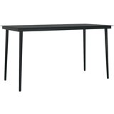 Maison Chic Vrtna miza - Vrtna jedilna miza črna 140x70x74 cm jeklo in steklo, (21715462) Cene