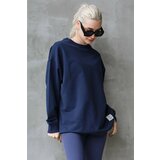 Madmext Sweatshirt - Dark blue - Oversize Cene