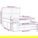  Box spring postelja z vzmetnico temno siva 140x200 cm žamet, (20898719) | Shoptok.si