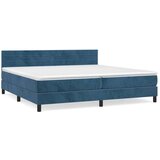  Box spring postelja z vzmetnico temno modra 200x200 cm žamet | Shoptok.si