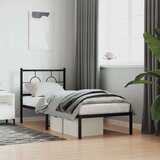 Metalni okvir za krevet s uzglavljem crni 80x200 cm | shoptok.hr