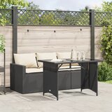  The Living Store Vrtna jedilna garnitura 2-delna z blazinami črn poli ratan - Vrtna Jedilna Garnitura, (21473887) | Shoptok.si