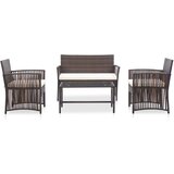 Maison Chic Seti vrtnega pohištva - Vrtna garnitura - Vrtni pohištvo set z blazino 4-delna poli ratan rjava, (21798471) | Shoptok.si