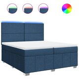 vidaXL Box spring postelja z vzmetnico modra 200x200 cm blago, (21310625) | Shoptok.si