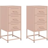  Noćni ormarići 2 kom ružičasti 36 x 39 x 78 cm čelični | Eponuda.com