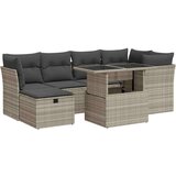 vidaXL 7-dijelni set vrtnih sofa svjetlosivi od poliratana | shoptok.hr