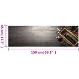 vidaXL Kuhinjski tepih perivi s uzorkom boce vina 45x150 cm baršunasti | shoptok.hr