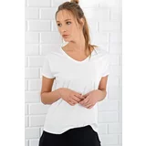 Trend Alaçatı Stili Women's White V-Neck Basic T-Shirt