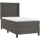 Box spring postelja z vzmetnico temno siva 80x200 cm žamet, (20791173) | Shoptok.si