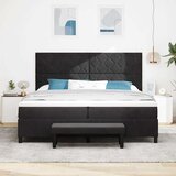  Krevet s opruga kutije s uzglavljem Crna 200 x 200 cm Baršun | shoptok.hr
