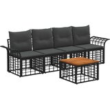  Set vanjskih sofa 5 kom. Crna i tamno siva Poliester | shoptok.hr