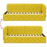  Kutni okvir kreveta Žuta 90 x 190 cm Baršun | shoptok.hr